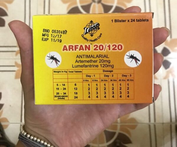 Arfan Tablet is a prescription medicine that is used to treat acute and uncomplicated malarial infections in patients weighing 5 kg (11 lb) and above. This medicine works by killing the parasitic organisms that cause malaria by blocking the synthesis of nucleic acid and proteins. This medicine helps by preventing the growth of malarial parasites.