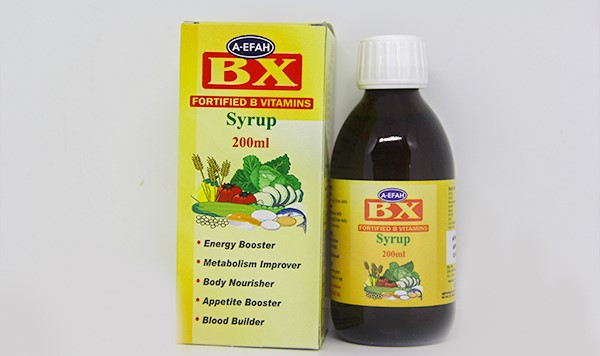 BX Syrup is a fortified B vitamin preparation indicated for adults and children. The B vitamins in BX work together to improve many metabolic processes in the body and helps to improve proper body function. Together with Zinc the B vitamins in BX work to enhance proper cell division, and therefore are very useful in promoting appropriate growth, especially in children. They also prevent the characteristic syndromes that occur as a result of their deficiency such as anaemia, scurvy, pellagra, beri-beri, megaloblastosis, ariboflavinosis, etc.