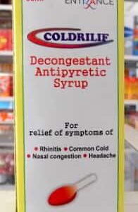 Coldrilif Syrup contains Chlorpheniramine, Paracetamol and Phenylephrine as active ingredients. Coldrilif Syrup works by blocking H1-receptor sites on tissues; increasing the pain threshold and increases the blood flow across the skin, heat loss and sweating; constricting the blood vessels results in decreasing the flow of blood thus relieves nasal congestion;