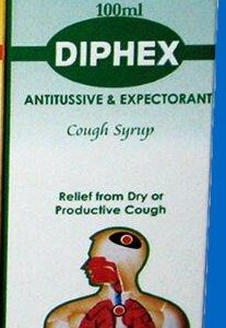 Diphex Antitussive & Expectorant Cough Syrup is used for Patients with metabolic alkalosis, Patients with hypochloremic states, Bronchitis, Breathing problems, Sinusitis, Temporarily relief of cough caused by common cold, Flu, Or other conditions, Pain in arthritis, Pain in shoulder joint, Pain in tendons, Pain in muscle strains or sprains and other conditions. Diphex Antitussive & Expectorant Cough Syrup may also be used for purposes not listed in this medication guide.