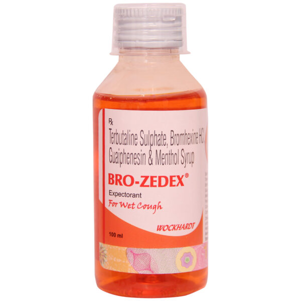 BROZEDEX SYRUP 100ML is used for relief of cough associated with bronchitis, bronchial asthma, emphysema(damage to the air sacs (alveoli) in the lungs) and other bronchopulmonary disorders where bronchospasm, mucous plugging and problems of expectoration co-exist.