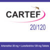 Cartef Tablet is a prescription medicine that is used to treat acute and uncomplicated malarial infections in patients weighing 5 kg (11 lb) and above. This medicine works by killing the parasitic organisms that cause malaria by blocking the synthesis of nucleic acid and proteins. This medicine helps by preventing the growth of malarial parasites.