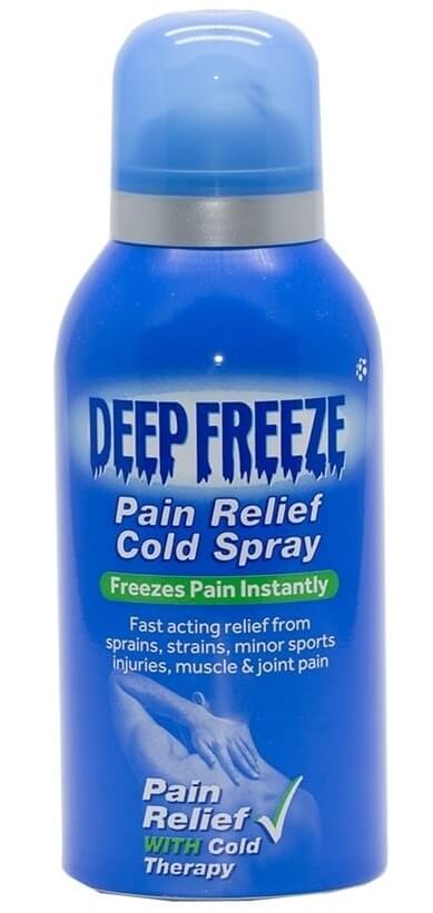 Deep Freeze Spray can be used for many different kinds of pain that can occur anywhere on the body. Some of the most popular reasons to use this product include: Muscle pain Joint pain Sprains Strains Minor sports injuries During or after exercise