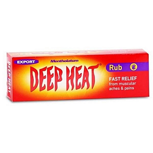 Deep Heat Rub helps stimulate circulation, relax stiffness and reoxygenate tense, painful muscle tissues.