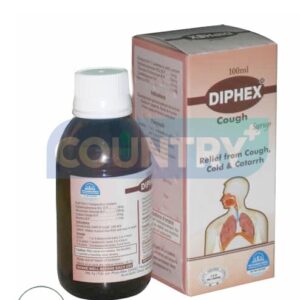 Diphex Cough Syrup is used for Patients with metabolic alkalosis, Patients with hypochloremic states, Relief of runny nose, Sneezing, Itchy, Watery eyes, Itchy nose, Itchy throat due to hay fever or allergy, Relief of runny nose and sneezing due to common cold and other conditions. Diphex Cough Syrup Syrup may also be used for purposes not listed in this medication guide.
