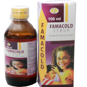 Famacold Syrup is indicated and active for the relief of cold, flu, Headache, Rhinitis and Fever in Children.