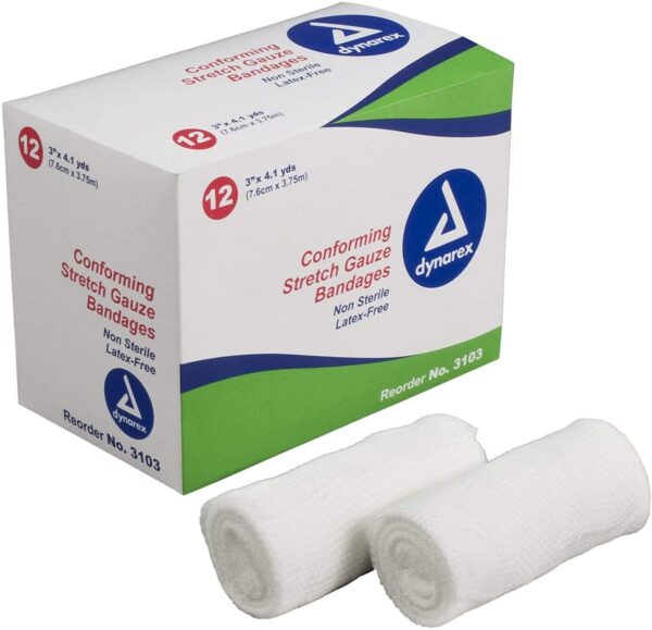 A gauze bandage is a thin, woven fabric that is placed over a wound to keep it clean so air can penetrate and improve healing. It can be used directly on a wound or it can secure a dressing in place.