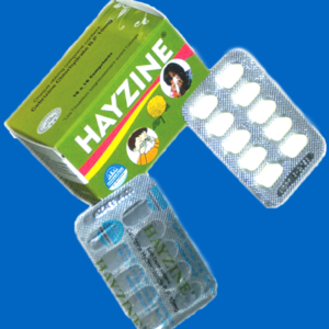 Hayzine Caplet is used to relieve the symptoms of allergic inflammation of the nasal airways due to allergens. This medicine works by blocking the action of an allergic substance in the body. Hayzine Caplet is also used to relieve allergic symptoms present throughout the year (perennial allergic rhinitis), and to treat long-term hives induced by allergies caused by food or medicines. Antihistamines Hayzine belongs to the Antihistamines class of medicines. Antihistamines help in relieving allergic symptoms. They do so by blocking the effects of histamines. Histamines are produced by the body and in-turn cause fever, itching, sneezing, a runny nose, or watery eyes in allergic conditions.