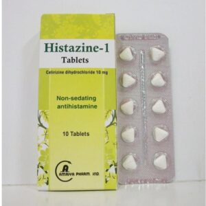 Histazine Tablet is used for Allergic disorders, Eye irritation, Nausea, Motion sickness, Sneezing, Nose itching, Vomiting and other conditions. Histazine Tablet may also be used for purposes not listed in this medication guide. Histazine Tablet contains Promethazine as an active ingredient. Histazine Tablet works by blocking histamines or nitrogenous compounds.