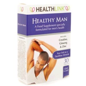 A food supplement to help maintain health and vitality in men of all ages, with nutrients supporting energy metabolism, fertility, heart health and immune function. Who should take Healthy Man tablets? This supplement is recommended for use by men and children over 12 years. Used as a replacement to any other multi vitamin and mineral supplement, Healthy Man tablets can be used for as long as required. What are the benefits? • Healthy man is a comprehensive formulation supporting overall well-being in men of all ages. • B vitamins (biotin, B1, B2, B6, B12, niacin and pantothenic acid) help support energy-yielding metabolism. • Copper, selenium, vitamin E and zinc protect cells from oxidative stress which can be created by prolonged exercise. • Thiamin contributes to the normal function of the heart. • Vitamins A, C, D, B6 and B12 with folic acid contribute to normal immune function. • Zinc, for the maintenance of normal blood testosterone levels and fertility. How and when should Healthy Man tablets be used? One tablet daily – to be taken orally with food or drink; a regular daily intake is recommended.