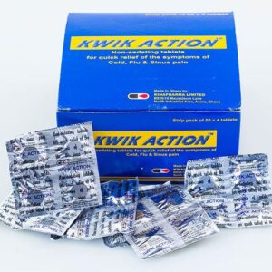 Kwik Action Tablet is used for Fatigue, Drowsiness, Bronchopulmonary dysplasia in premature infants, Cerebral palsy, Apnea of prematurity, Orthostatic hypotension, Breathing difficulties, Asthma, Nasal swelling, Cold or allergies and other conditions. Kwik Action Tablet may also be used for purposes not listed in this medication guide.