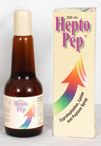 Hepto-Pep Oral Solution is used for Perennial and seasonal allergic rhinitis, Vasomotor rhinitis, Allergic conjunctivitis due to inhalant allergens and foods, Allergic reactions to blood or plasma, Cold urticaria, Dermatographism, Growth and development in children, Growth and development in teens, Growth and development in pregnant women and other conditions. Hepto-Pep Oral Solution may also be used for purposes not listed in this medication guide. Hepto-Pep Oral Solution contains Cyproheptadine and Protein as active ingredients. Hepto-Pep Oral Solution works by blocking the action of histamine; maximizing the nutrient delivery to the muscle tissues.