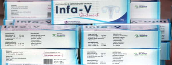 Infa-V Vaginal cream is a combination medicine that is prescribed to treat various types of vaginal infections associated with vaginal discharge. It fights against the infection by stopping the growth of infection-causing microorganisms. It also prevents further spread of the infection