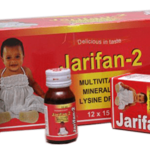 Jarifan-2 Oral Drops contains Amino Acids, Minerals and Multivitamins as active ingredients. Jarifan-2 Oral Drops works by promoting protein synthesis and wound healing; maintaining fluid balance within body cells and acidity levels; providing nutritional requirements of the body to maintain physiological balance;