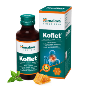 Himalaya Koflet Syrup 100ml contains honey, holy basil and liquorice to fight colds and flu. Designed to combat coughs, it can be used for both a productive and dry cough. The mucolytic properties reduce brochial irritation and relieves the upper and lower respiratory tract.