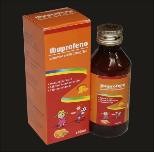 Ibuprofen 100 mg / 5 ml Oral Suspension is used as an analgesic for relief of mild to moderate muscular pain, post-immunisation pyrexia, symptomatic relief of headache, earache, dental pain and backache. It can also be used in minor injuries such as sprains and strains. Ibuprofen 100 mg / 5 ml Oral Suspension is effective in the relief of feverishness and symptoms of colds and influenza.