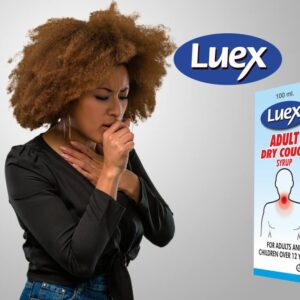 Luex Adult Dry Cough Syrup is used for Temporarily relief of cough caused by common cold, Flu, Or other conditions, Pain in arthritis, Pain in shoulder joint, Pain in tendons, Pain in muscle strains or sprains, Back pain, Bruising, Cramping and other conditions. Luex Adult Dry Cough Syrup may also be used for purposes not listed in this medication guide. Luex Adult Dry Cough Syrup contains Dextromethorphan and Menthol as active ingredients. Luex Adult Dry Cough Syrup works by decreasing activity in the part of the brain that causes coughing; temporarily relieving minor pain.